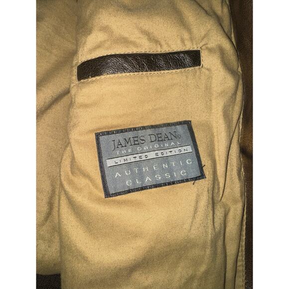 The original James Dean limited edition brown leather bomber jacket size XXL - Picture 6 of 13